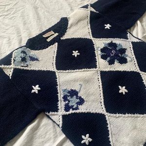 Vintage Embroidered Knit Crewneck